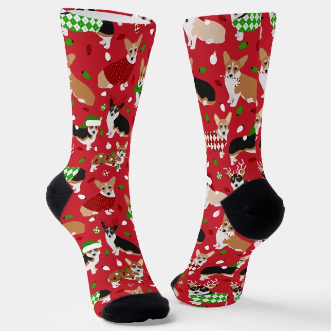 Chaussette Chaussettes de Chiens de Noël Corgi (Angulaire)