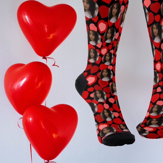 Chaussette Chaussettes de coeur et photo personnalisées (Créateur téléchargé)