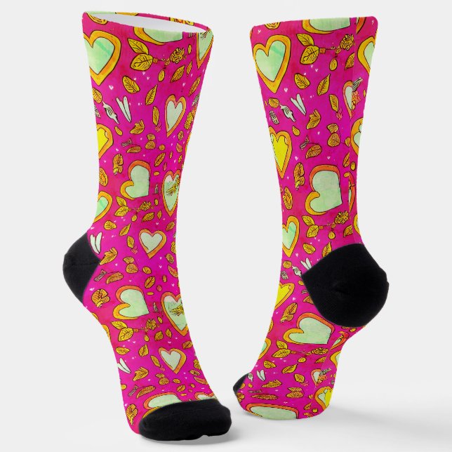 Chaussette Chaussettes de coeur jaune (Angulaire)