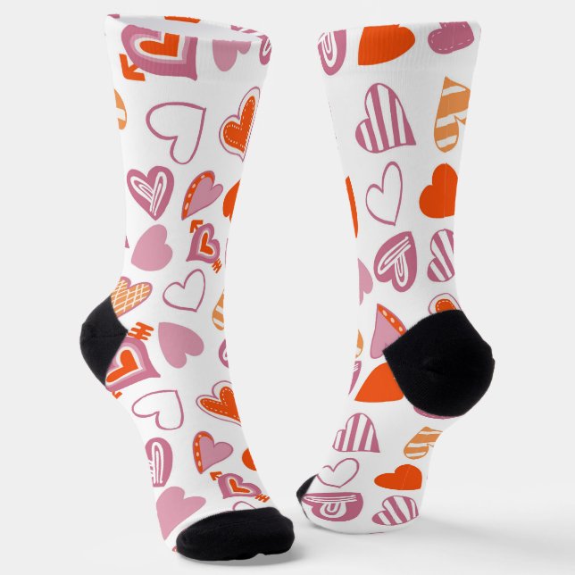 Chaussette Chaussettes de coeur Saint Valentin amusantes (Angulaire)