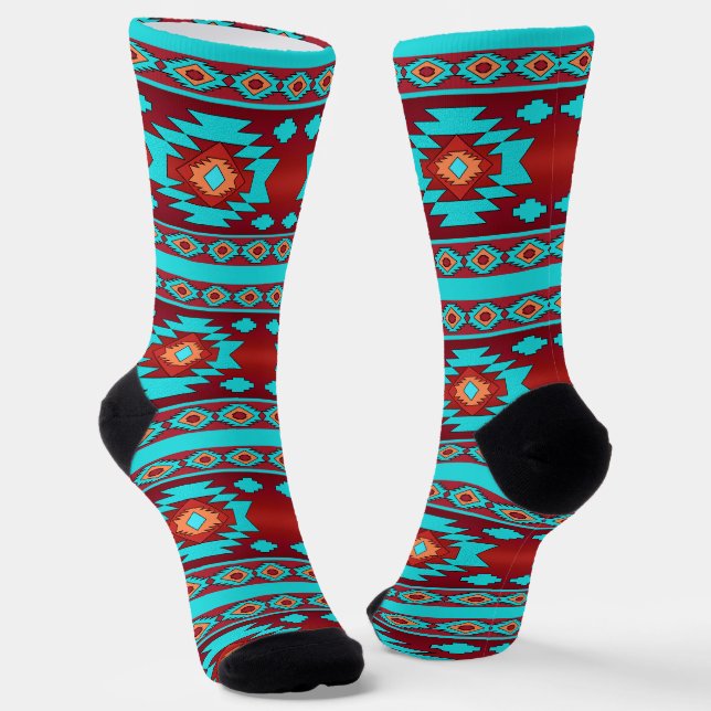 Chaussette Chaussettes de conception géométrique du sud-ouest (Angulaire)