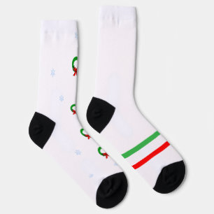 Chaussette Chaussettes de crew à couronne de Noël et flocon d