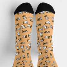 Chaussettes de dessin amusantes Jack Russell