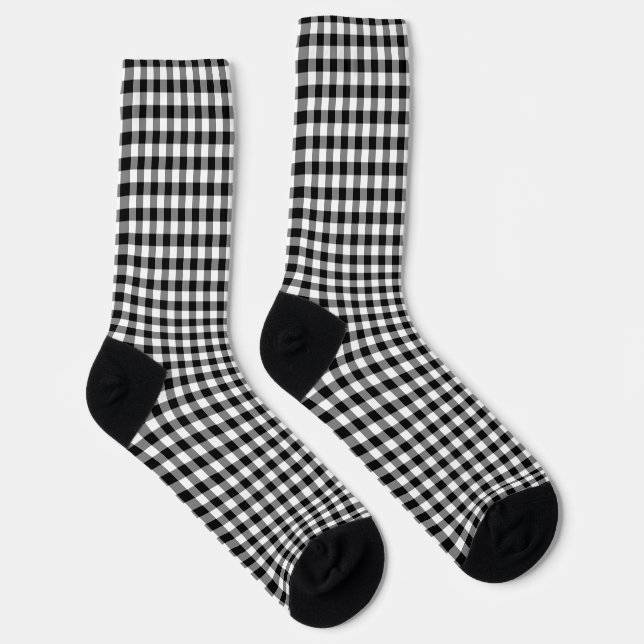Chaussette Chaussettes de En vichy de taille moyenne en noir  (Droite)