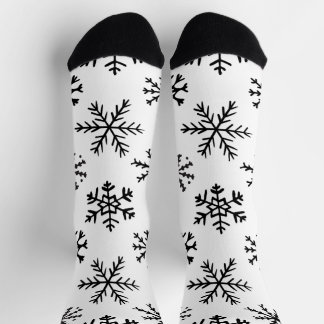 Chaussette Chaussettes de flocon noir et blanc