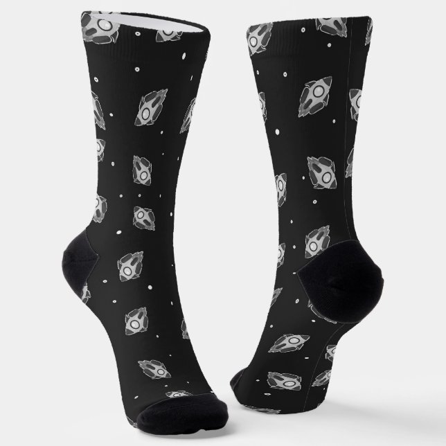 Chaussette Chaussettes de fusée spatiale gris (Angulaire)