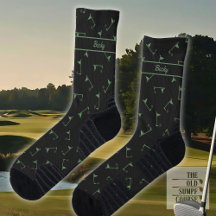 Chaussettes de golf en noir et vert, Ajouter votre