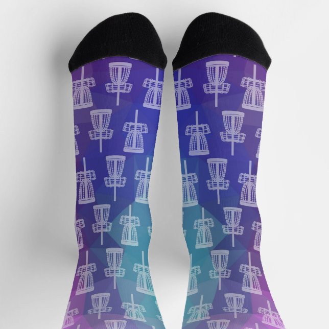 Chaussette Chaussettes de golf sur disque - Motif de panier b (Haut)