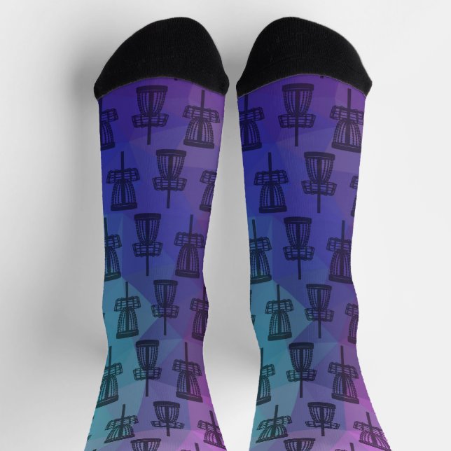Chaussette Chaussettes de golf sur disque - Motif de panier n (Haut)