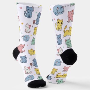 Chaussette Chaussettes de l'équipage Motif de chats en carton