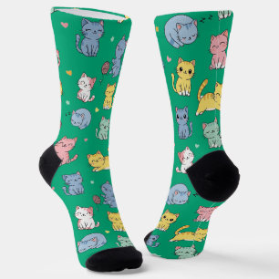 Chaussette Chaussettes de l'équipage Motif de chats en carton