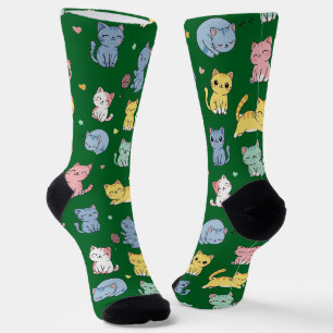 Chaussette Chaussettes de l'équipage Motif de chats en carton
