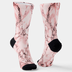 Chaussette Chaussettes de Marbre blanc et de rose