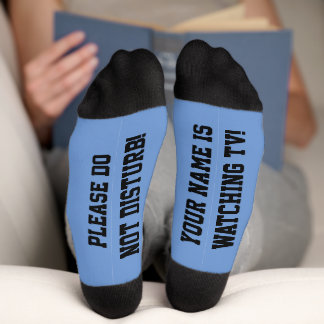Chaussette Chaussettes de message PERSONNALISÉES Bleues