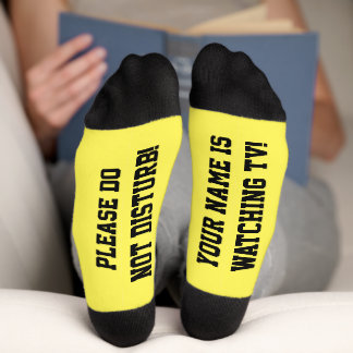 Chaussette Chaussettes de message PERSONNALISÉES Jaune