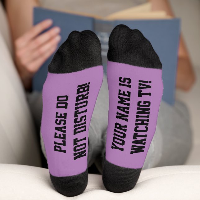 Chaussette Chaussettes de message PERSONNALISÉES Violet (Fond)