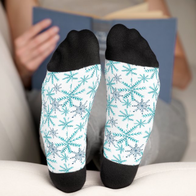 Chaussette Chaussettes de Motif rétro de la Marine turquoise (Fond)