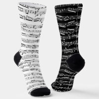 Chaussettes de musique noir et blanc - Chaussettes