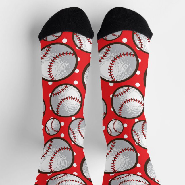Chaussette Chaussettes de Noël de l'Halloween de baseball (Haut)