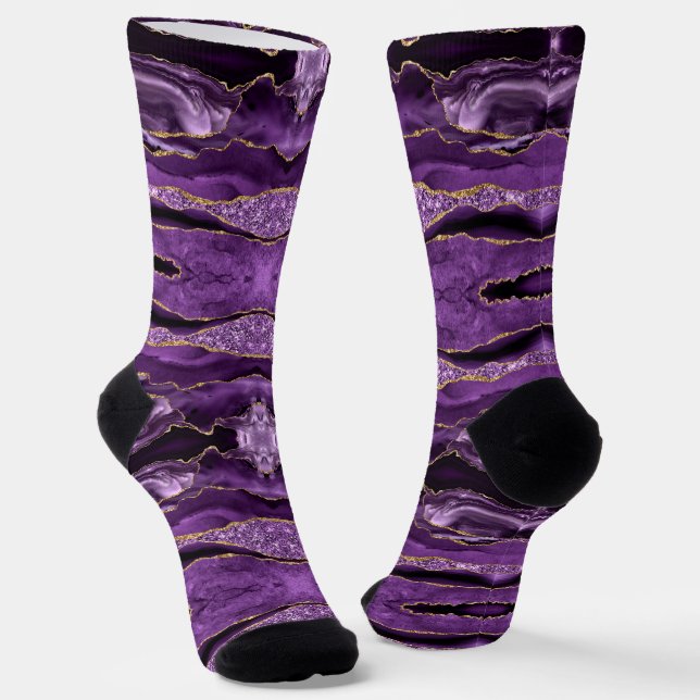Chaussette Chaussettes de Parties scintillant en or violet (Angulaire)