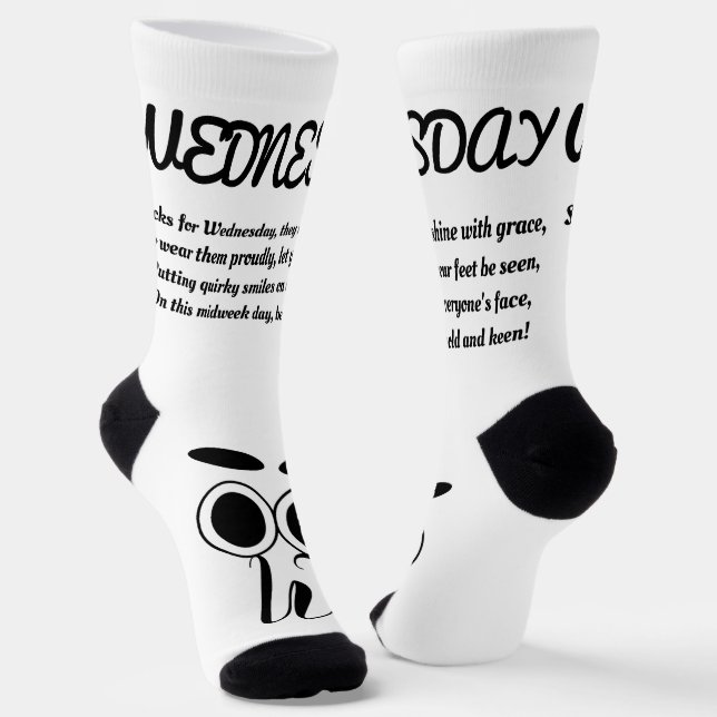 Chaussette Chaussettes de poème mercredi - tendance, drôle, b (Angulaire)