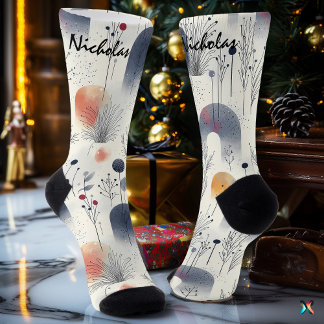 Chaussette Chaussettes de prairie d'hiver en bleu, blanc et b