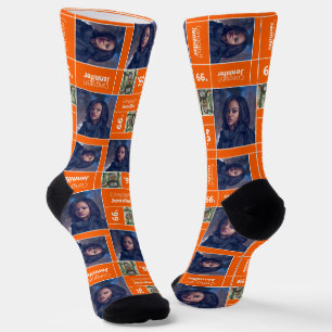 Chaussette Chaussettes de promotion de photo de carré orange 