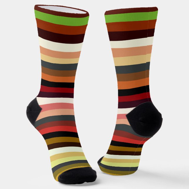 Chaussette Chaussettes de rayures de ton de la Terre (Angulaire)