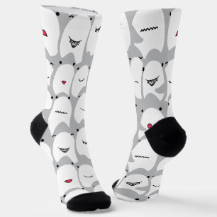 Chaussette Chaussettes de requin caricaturées amusantes