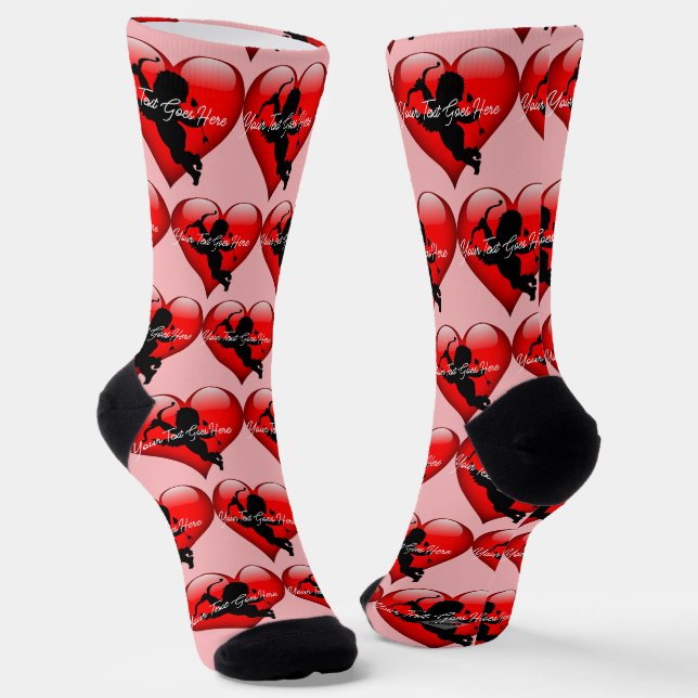 Chaussette Chaussettes de Saint Valentin Coeur rouge avec HAM (Angulaire)