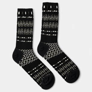 Chaussette Chaussettes de sport à motif tribal noir et blanc
