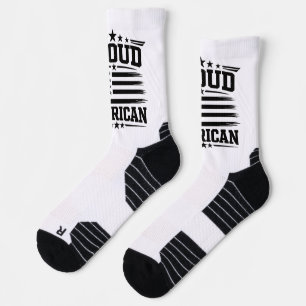 Chaussette Chaussettes de sport blanches équipage Drapeau amé