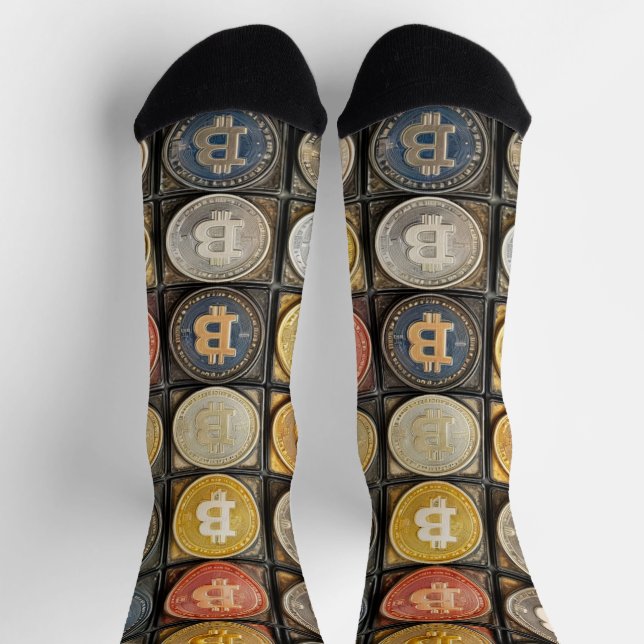 Chaussette Chaussettes de style Bitcoin pour homme pour Crist (Haut)