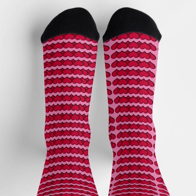 Chaussette Chaussettes d'équipage à chaîne de coeur (Haut)