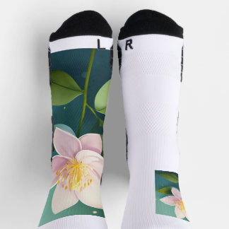 Chaussette Chaussettes d'équipage à fleurs imprimées