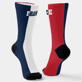 Chaussette chaussettes d'équipage avec drapeau de France