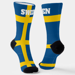 Chaussette chaussettes d'équipage avec drapeau de la Suède