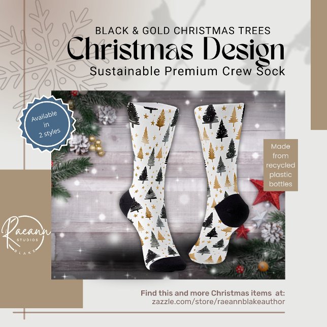 Chaussette Chaussettes d'équipage Black & Gold (Créateur téléchargé)