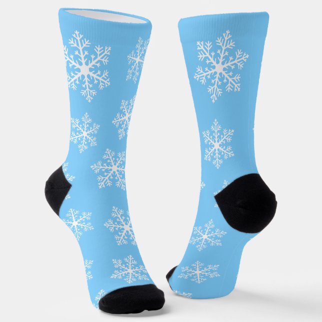 Chaussette Chaussettes d'équipage Blue Snowflake (Angulaire)