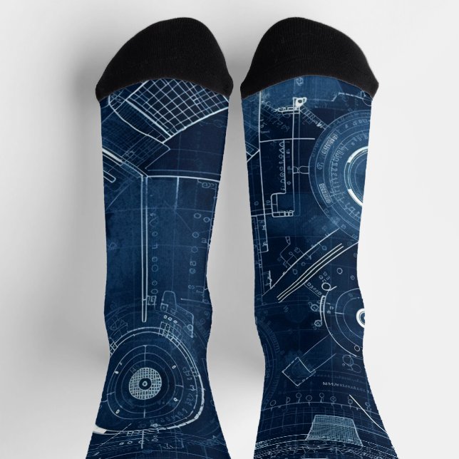 Chaussette Chaussettes d'équipage Blueprints (Haut)