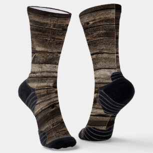 Chaussette Chaussettes d'équipage Bois rustique foncé