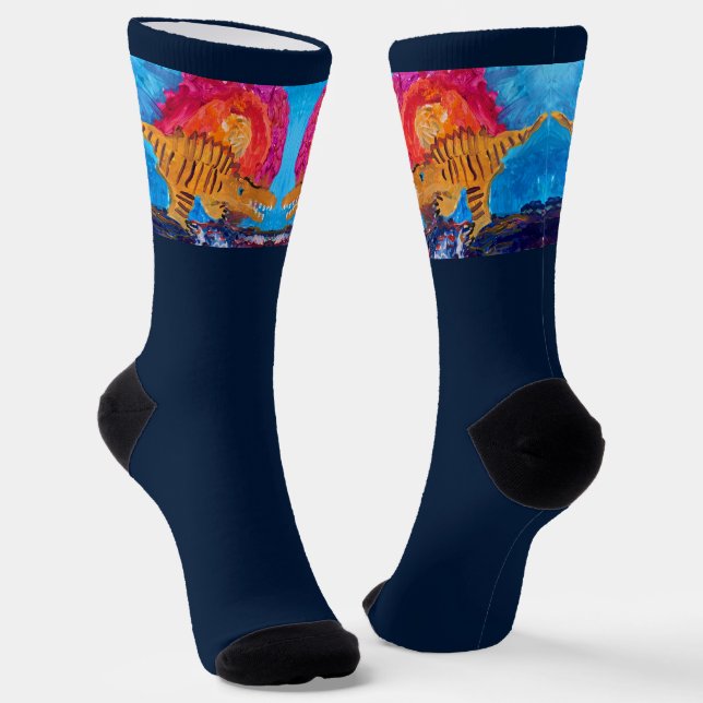 Chaussette Chaussettes d'équipage de dinosaures (Angulaire)