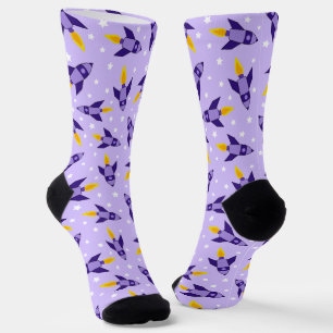 Chaussette Chaussettes d'équipage de fusée violette rétro