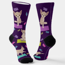 Chaussettes d'équipage de Yoga Chihuahua amusantes