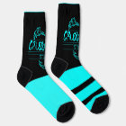 Chaussettes d'équipage du logo Grubby Hands (cyan 