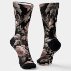 Chaussettes d'équipage en toile noire et Rose pous