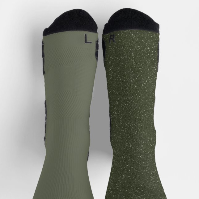 Chaussette Chaussettes d'équipage en vert mousse personnalisé (Haut)