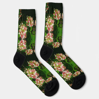 Chaussette Chaussettes d'équipage fleur noire mignonne