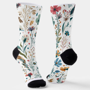 Chaussette Chaussettes d'équipage floral "Meadow Whispers"