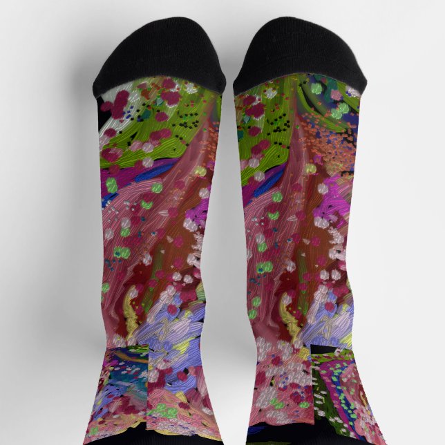 Chaussette Chaussettes d'équipage florales colorées (Haut)